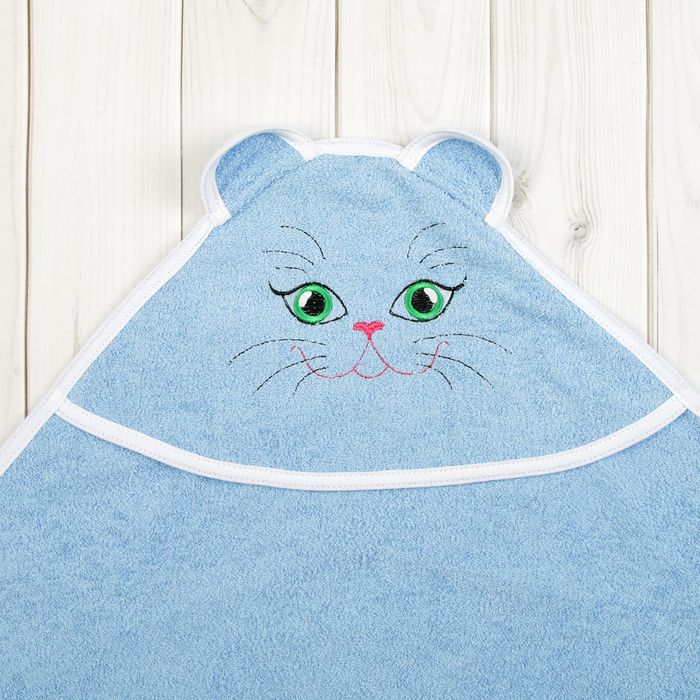 Уголок детский Киска, размер 120*120, цв. голубой, хл100%