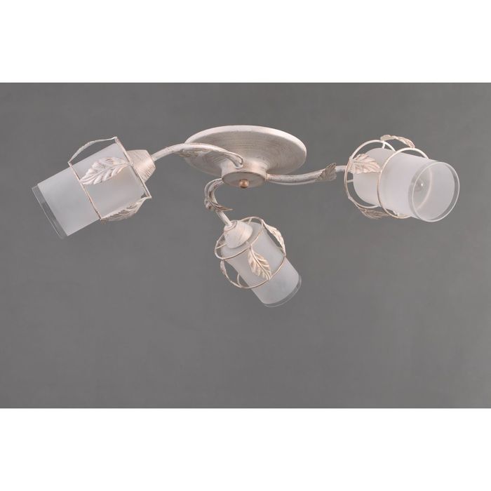 Люстра "Азалия" 3 лампы Е14 40W белый/золото