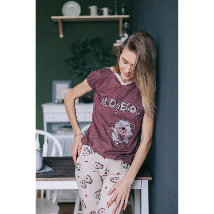 Комплект женский Меланжики (футболка, брюки) 217631 меланж р-р 50