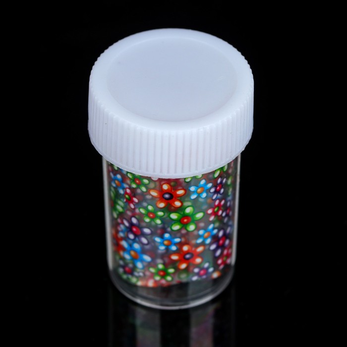 Переводная фольга для дизайна ногтей "Цветочки", 4х50см, разноцветная