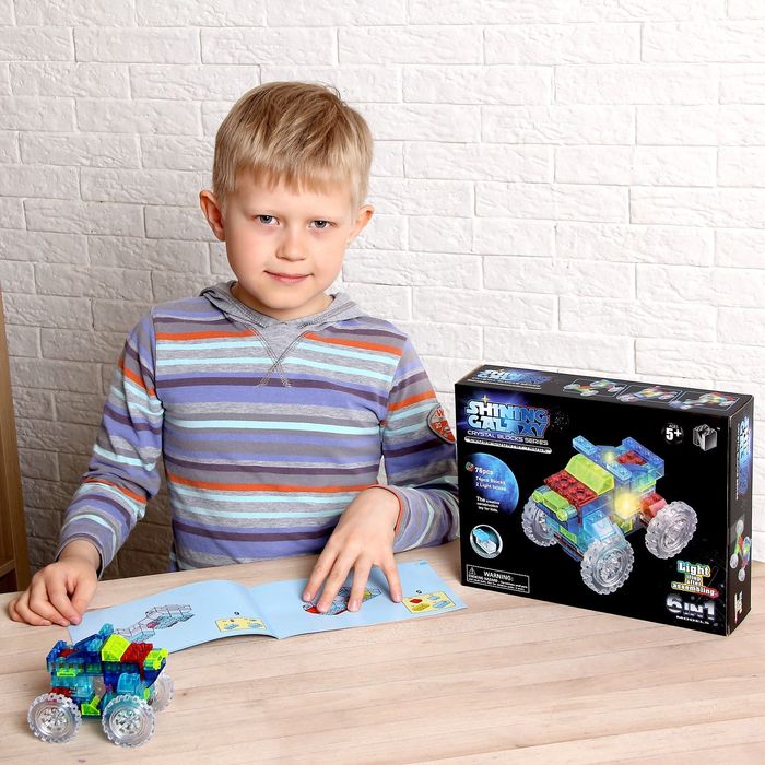 Светящийся конструктор «Внедорожник», 6 в 1, 76 деталей