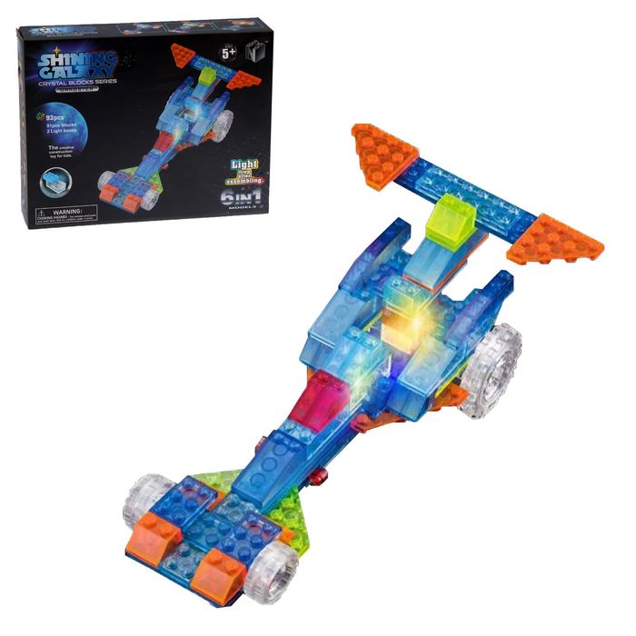 Светящийся конструктор «Суперкар», 6 в 1, 93 детали