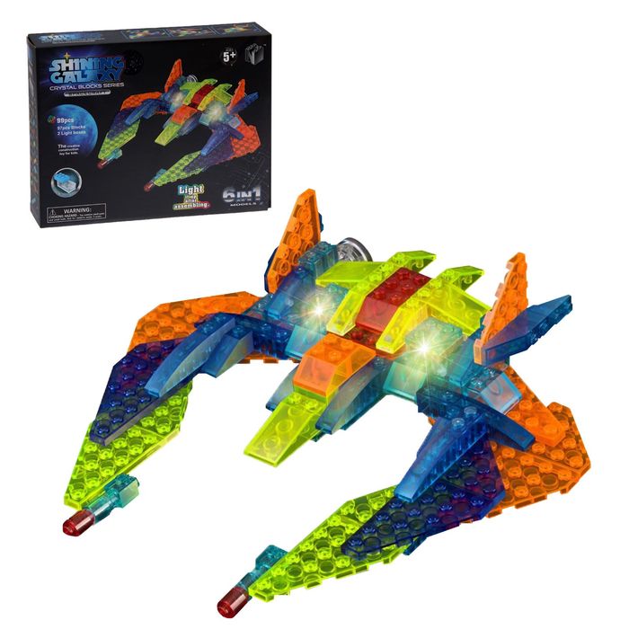 Светящийся конструктор «Космическая станция», 6 в 1, 99 деталей