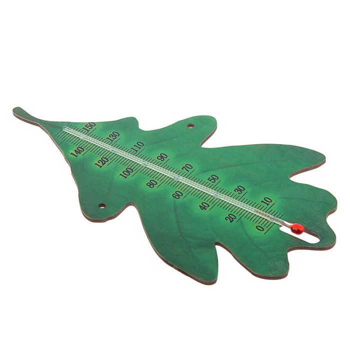 Деревянный термометр "Дубовый лист" 29см