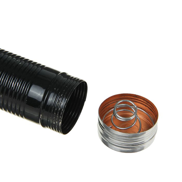 Фонарик 1 диод, рукоять ребристая, 2 D, чёрный, 5.5х16 см