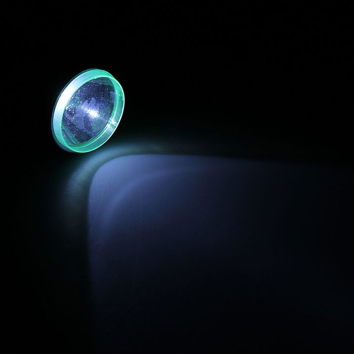 Фонарик 1 диод, рукоять ребристая, 2 D, чёрный, 5.5х16 см