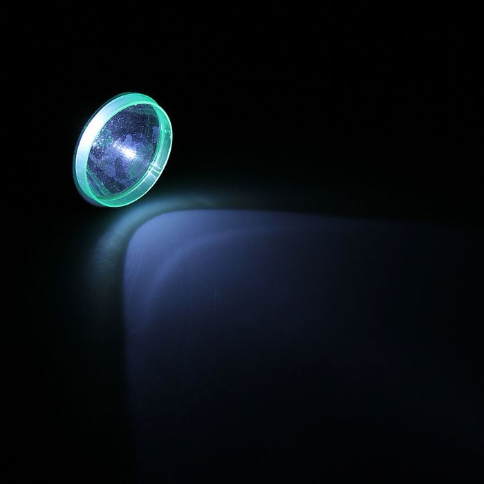 Фонарик 1 диод, рукоять ребристая, 2 D, чёрный, 4.5х18.5 см