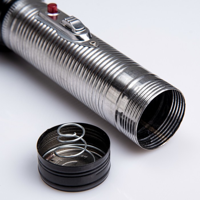 Фонарик 1 диод, рукоять ребристая, 2 D, хромированный, 5.5х18.5 см