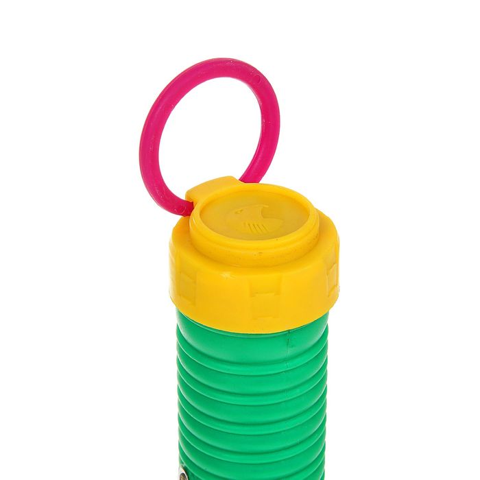 Фонарь 1 диод, рассеиватель простой, рукоять ребристая, 2D бат., микс, 6х17.5 см