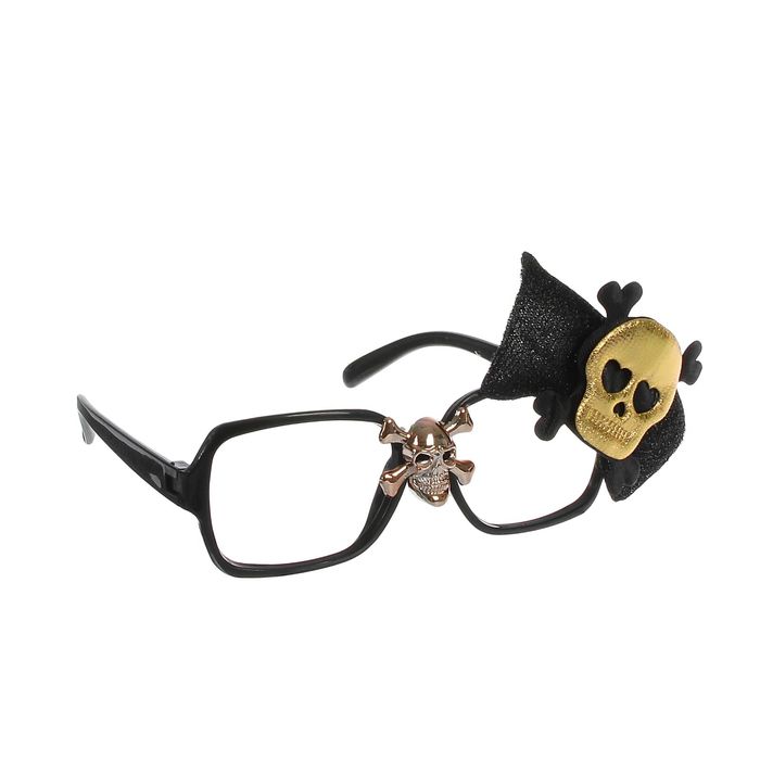 Карнавальные очки "Череп" с бантом