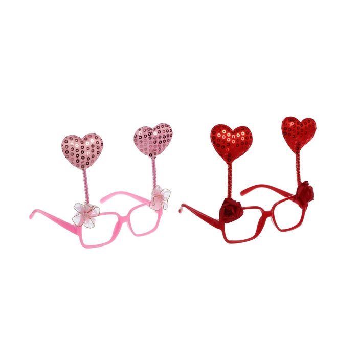 Карнавальные очки "Сердечки", цвета МИКС