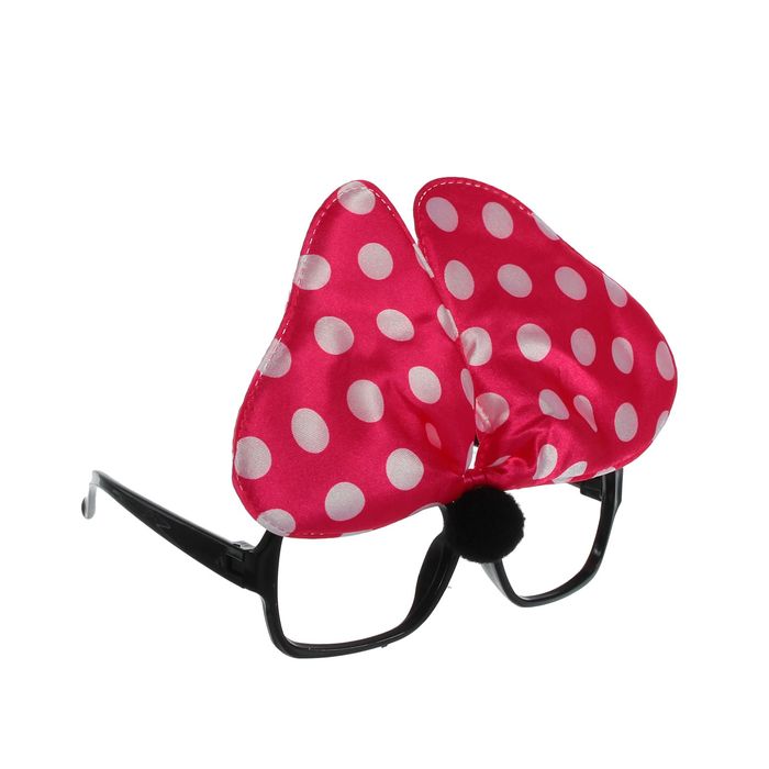 Карнавальные очки "Бантик", цвет розовый