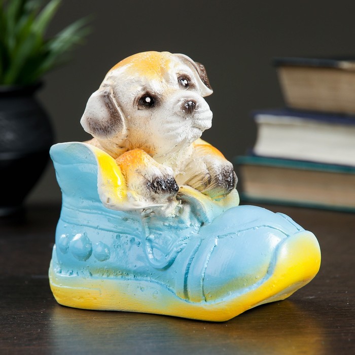 Копилка гипс "Собачка в ботинке" 12 см