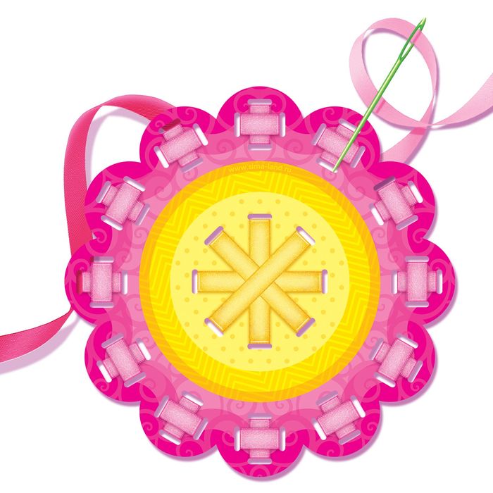 Вышивка лентами "Хорошее настроение!" + пластиковая игла