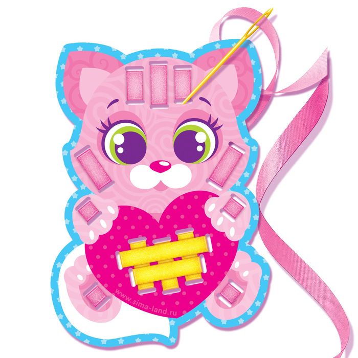 Вышивка лентами "Лучшие друзья!" + пластиковая игла