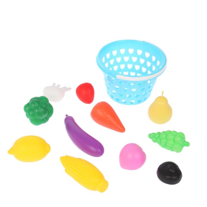 Набор продуктов "Фрукты и овощи в корзинке с ручкой",11 предметов