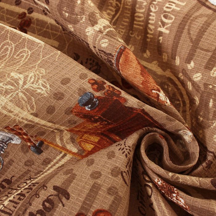 Скатерть Доляна "Кофейный купаж" 145х144 см, 100% хлопок, вафельное полотно, 162 г/м2