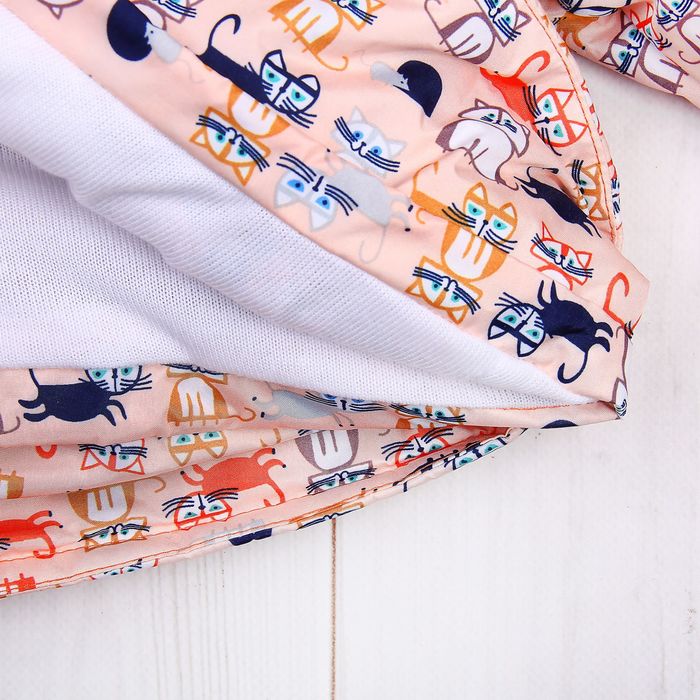 Куртка для девочки, рост 92 см, цвет оранжевый, принт котята ЯВ128779_М