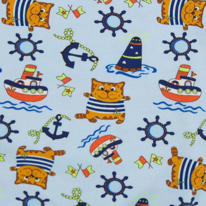 Пижама для мальчика "Котята", рост 86 см, цвет голубой ЯВ137171_М