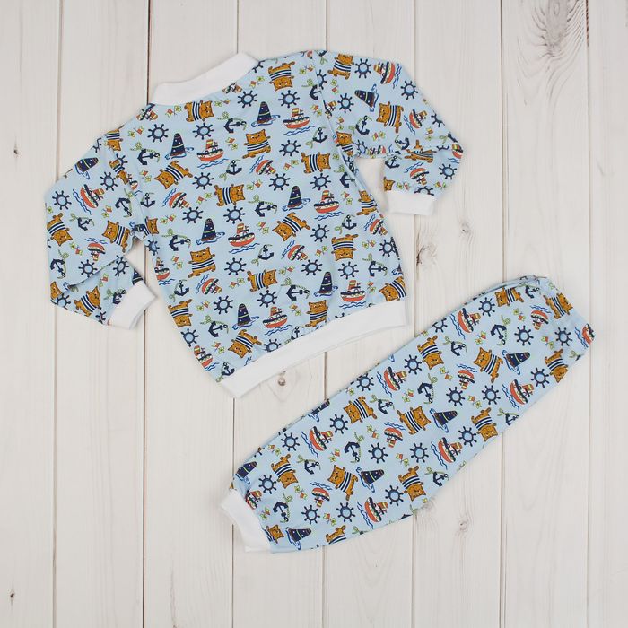 Пижама для мальчика "Котята", рост 86 см, цвет голубой ЯВ137171_М