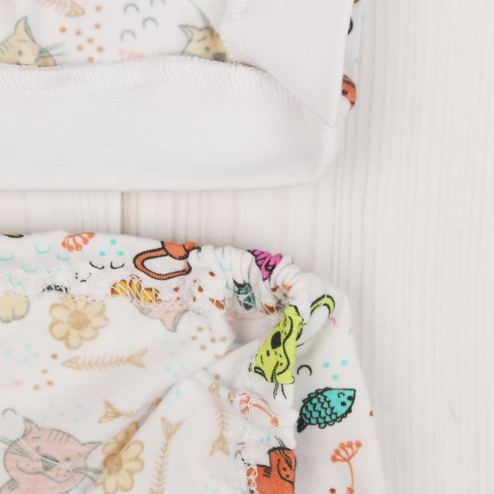 Пижама для девочки "Кошечки", рост 80 см, цвет белый ЯВ137170_М