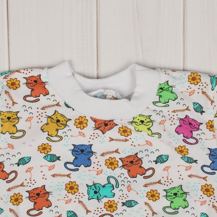Пижама для девочки "Кошечки", рост 86 см, цвет белый ЯВ137170_М