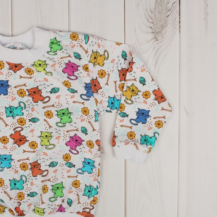 Пижама для девочки "Кошечки", рост 86 см, цвет белый ЯВ137170_М