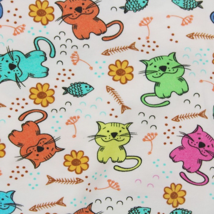 Пижама для девочки "Кошечки", рост 86 см, цвет белый ЯВ137170_М