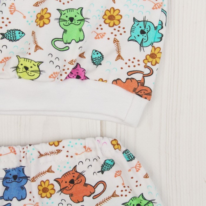 Пижама для девочки "Кошечки", рост 86 см, цвет белый ЯВ137170_М