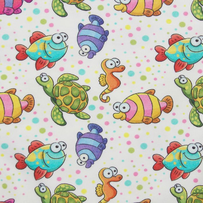 Пижама для девочки "Морской мир", рост 80 см, цвет белый ЯВ137172_М