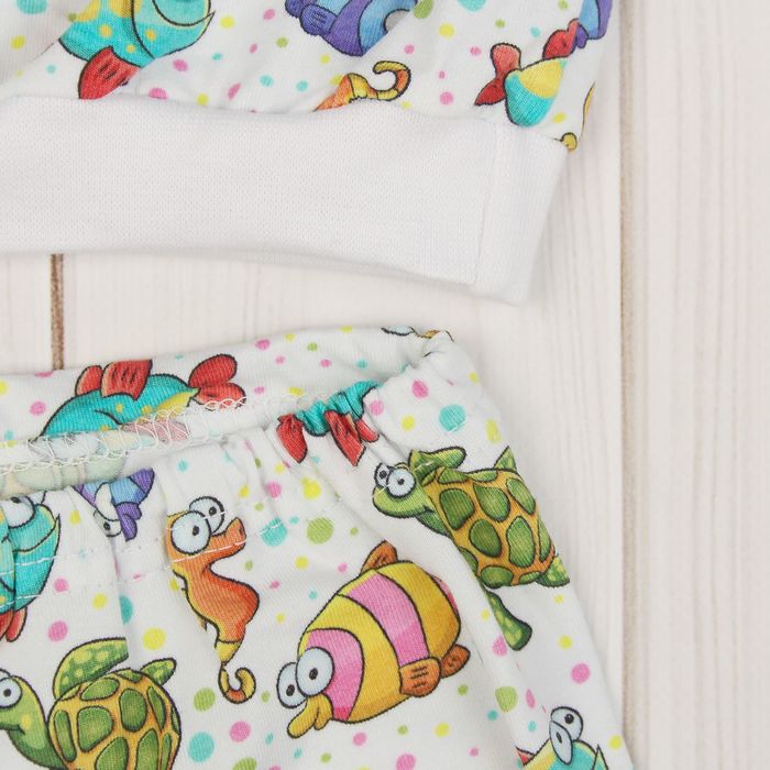 Пижама для девочки "Морской мир", рост 80 см, цвет белый ЯВ137172_М