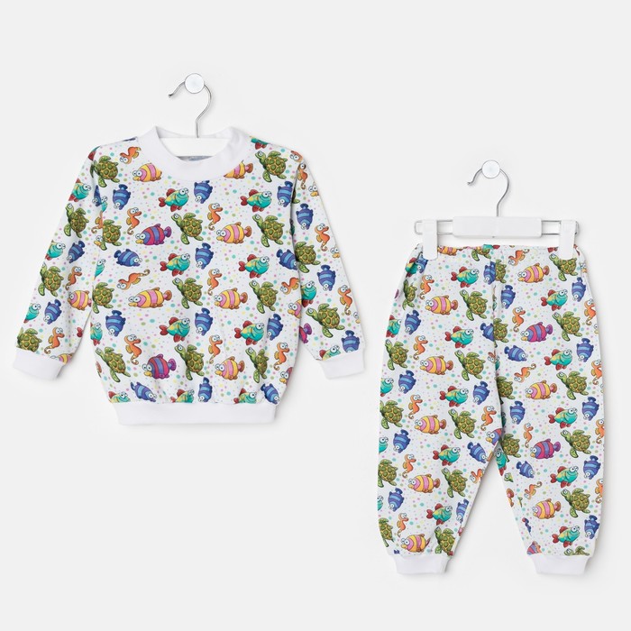 Пижама для девочки "Морской мир", рост 92 см, цвет белый ЯВ137172_М