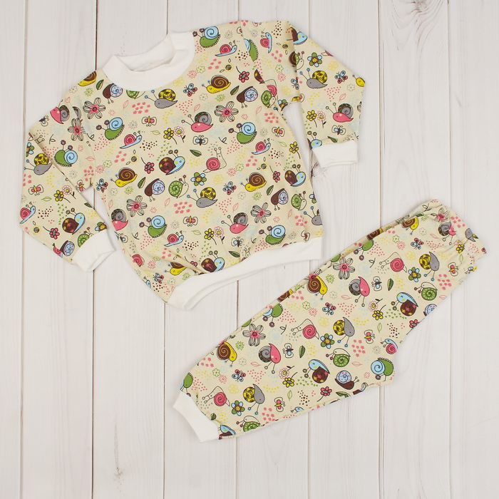 Пижама для мальчика "Улитки", рост 86 см, цвет жёлтый ЯВ137174_М