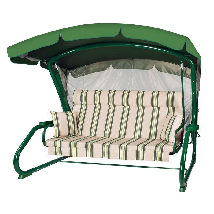 Качели садовые 4х местные REDFORD model: 502 GREEN с АМС