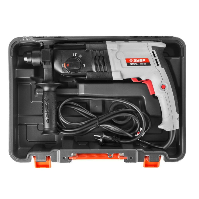 Перфоратор "ЗУБР" П-22-650, SDS-plus, реверс, горизонтальный, 650 Вт, 2.0 Дж, кейс