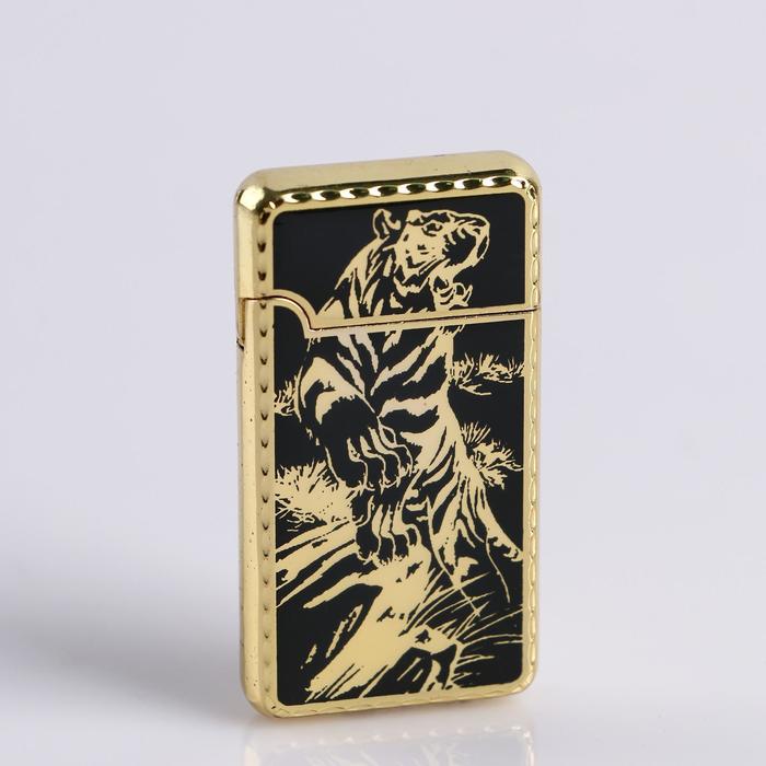 Зажигалка «Тигр в прыжке», газ, пьезо, 3х6 см, микс
