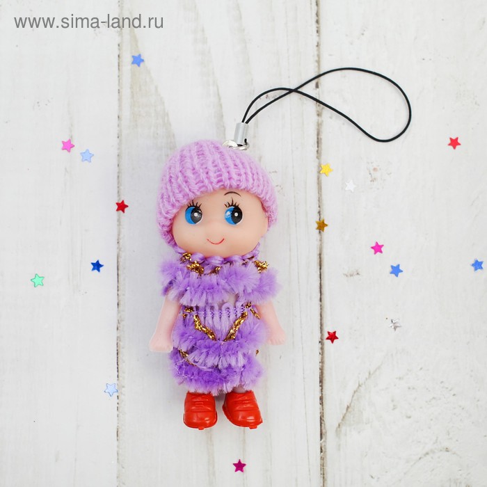 Брелок «Куколка», в шапочке и шарфе, цвета МИКС брелоки без бренда игрушка брелок мишка в шарфе цвета микс