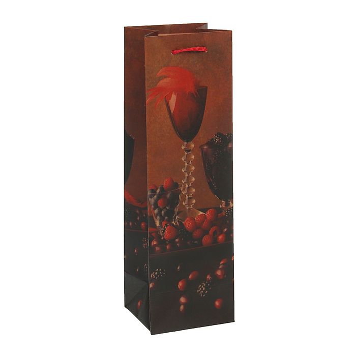 Пакет подарочный под бутылку "Фуршет", 11 х 10 х 36 см