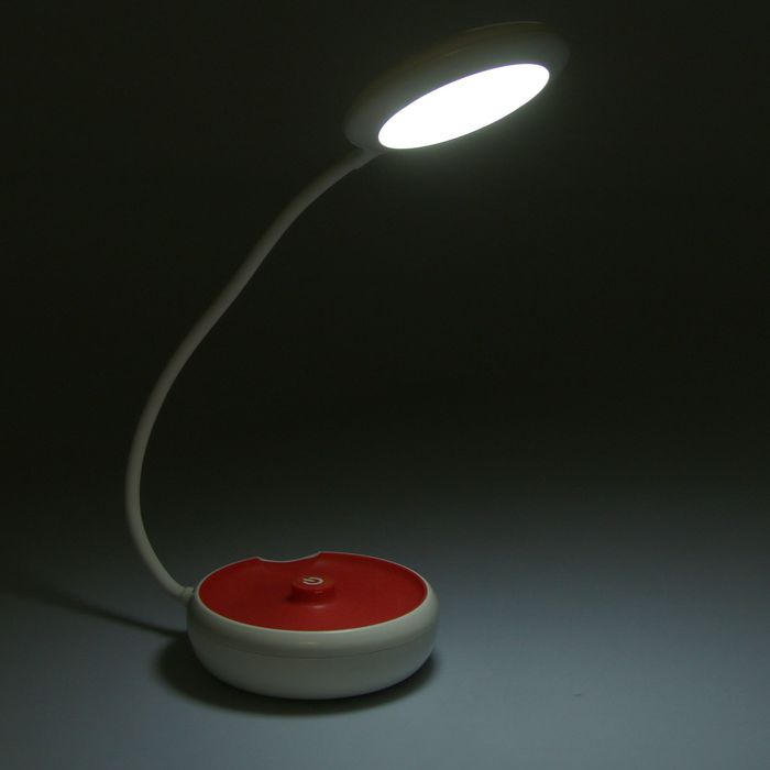 Лампа настольная LED пластик от батареек 3 режима "Яркий луч" МИКС 20х11х11 см