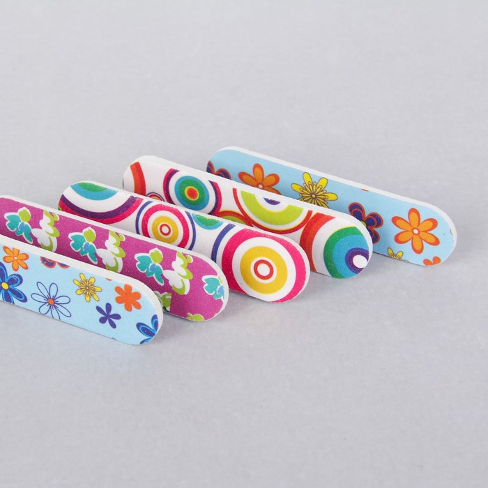 Пилка-наждак "Ассорти", абразивность 180/180, 8см, классика, рисунок МИКС