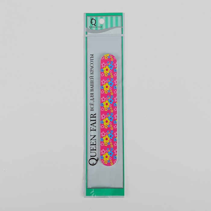 Пилка-наждак "Ассорти", абразивность 180/180, 15,5см, классика, рисунок МИКС