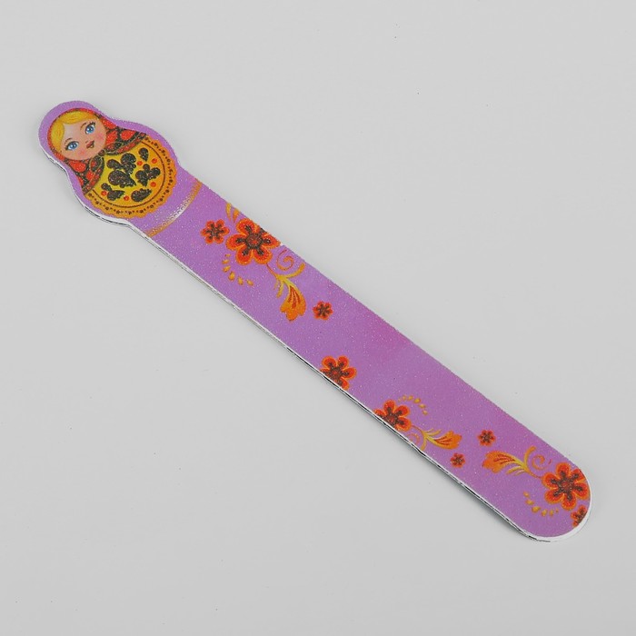 Пилка-наждак "Ассорти", абразивность 180/180, 18см, классика, фасовка 20шт, рисунок МИКС