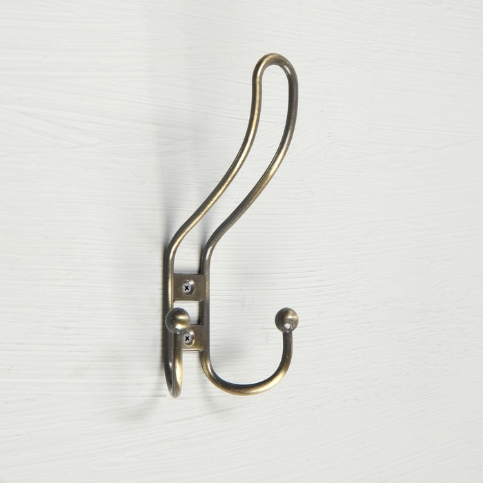 фото Крючок мебельный km303ab, трёхрожковый, цвет бронза тундра
