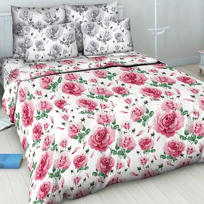 Постельное бельё дуэт "Василиса: Воздушная акварель", 215х145см - 2 шт, 220х240см, 70х70 - 2 шт