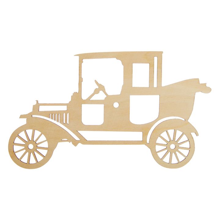 Основа для часов из фанеры "Ретро-автомобиль" 25см