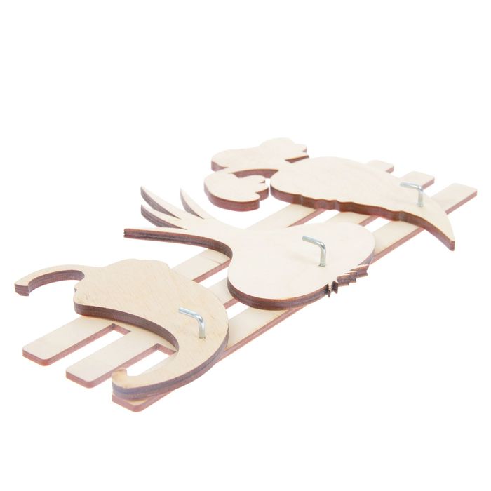 Основа для творчества вешалка из фанеры "Овощи" 3 крючка (набор 4 детали) 20х12 см