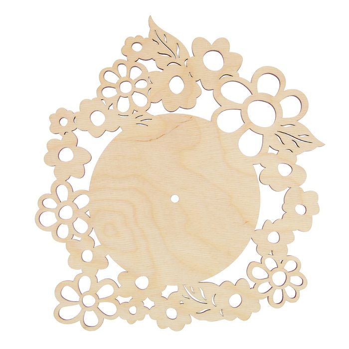 Основа для часов из фанеры "Цветочный циферблат" 31 см