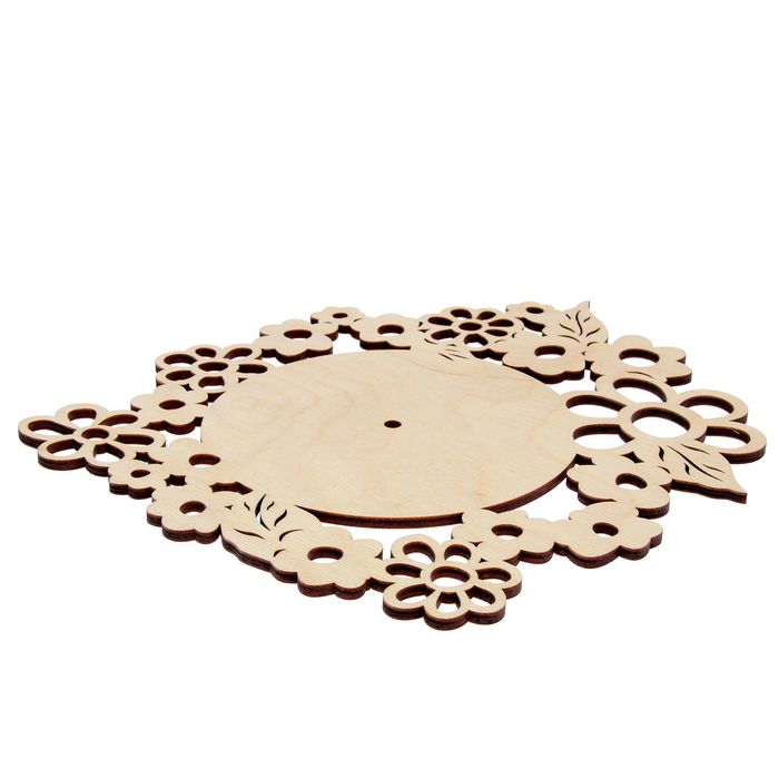 Основа для часов из фанеры "Цветочный циферблат" 31 см