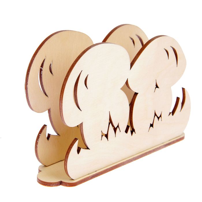 Салфетница для декора из фанеры "Грибочки" (набор 3 детали) 16х10см