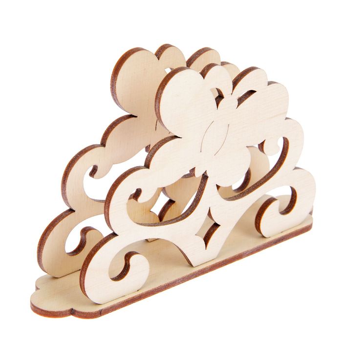 Салфетница для декора из фанеры "С бабочками" (набор 3 детали) 16 см